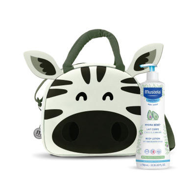 6056895 Mustela Hydra Bebé Leite Corporal 750ml + Lancheira Zebra