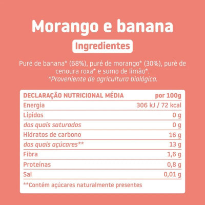 8437014583755 Smileat Saqueta Fruta Morango e Banana +6M 100g