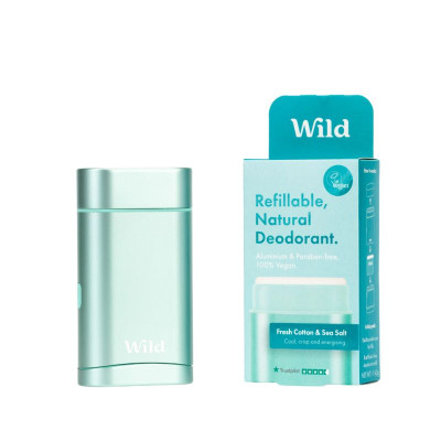 5065003990524 Wild Desodorizante Natural Caixa e Recarga Algodão Fresco e Sal Marinho 40g