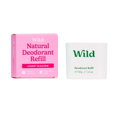 5060968411565 Wild Desodorizante Natural Recarga Flor de Cerejeira 40g