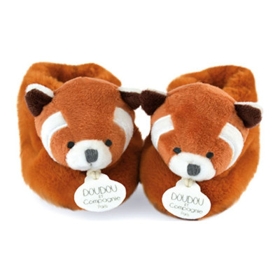 3700335240009 Doudou Mes Premières Chaussons Pantufas Panda Vermelho 0-6m