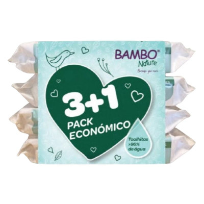 7520270 Bambo Nature Toalhitas Pack Económico 3+1