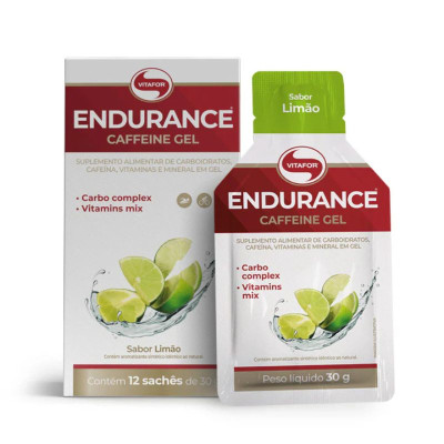 1748596 Vitafor Endurance Caffeine Gel Sabor Limão 30g x 12 saquetas