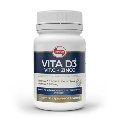 7898665432631 Vitafor Vita D3 + C + Zinco 1000mg x 30 cápsulas