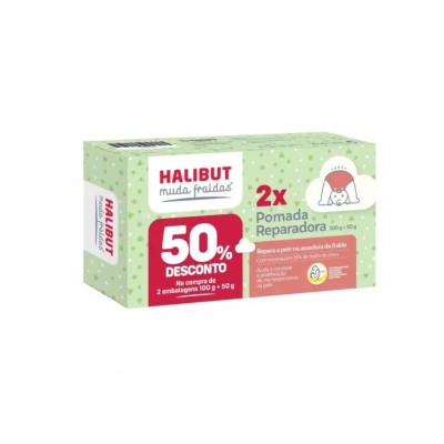 7520338 Halibut Muda Fralda Pomada Reparadora 100g + 50g Desc.50%