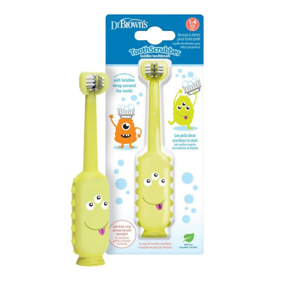 72239329122 Dr. Browns Escova Dentes Monstro Verde 1-4 Anos
