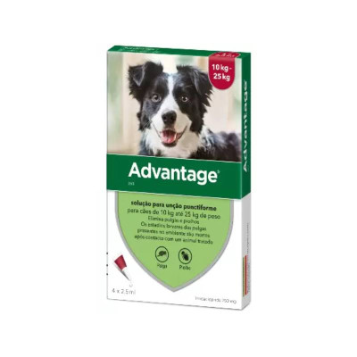 7425785 Advantage 250 Pipetas para Cães 10-25Kg 4x2,5ml