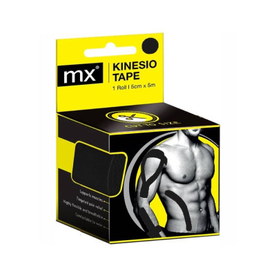 7307637 MX Health Fita Kinesio Preto 5cmx5m
