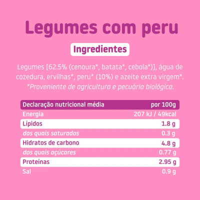 8437014583199 Smileat Boião de Legumes com Peru +6M 230g