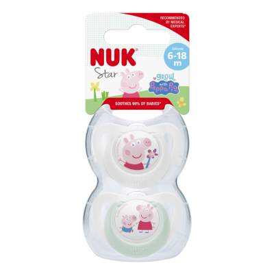 7498238 Nuk Star Peppa Pig Chupetas Silicone 6-18M