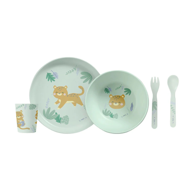 8424568506415 Saro Louça 5 Peças Jungle Cheetahs Verde