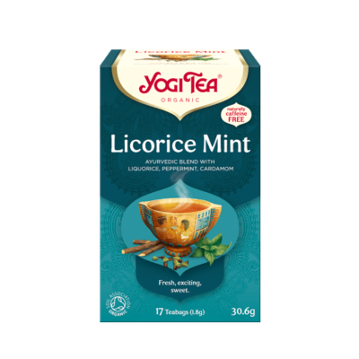 4012824400337 Yogi Tea Bio Chá Alcacuz Menta 17 Saquetas