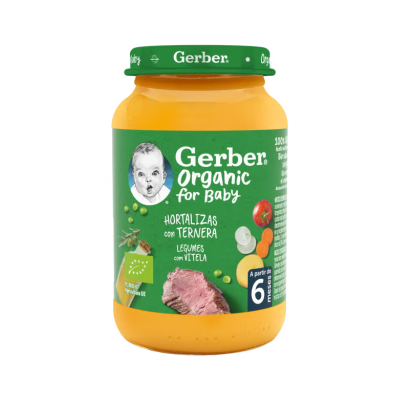 7243816 Gerber Organic Legumes com Vitela +6M 190g