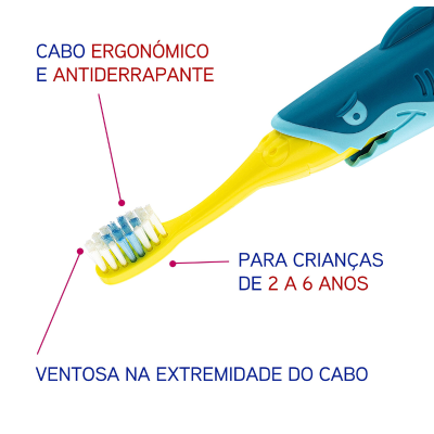 Elgydium Kids Shark Escova de Dentes Criança 2-6Anos | Farmácia d'Arrábida