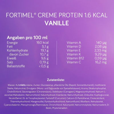 Fortimel Creme Protein Baunilha 4x125g  | Farmácia d'Arrábida