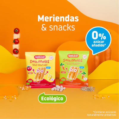 Smileat Smilondas Snack Milho com Lentilhas e Cenoura Biológico +15M 25g | Farmácia d'Arrábida