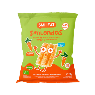 Smileat Smilondas Snack Milho com Lentilhas e Cenoura Biológico +15M 25g