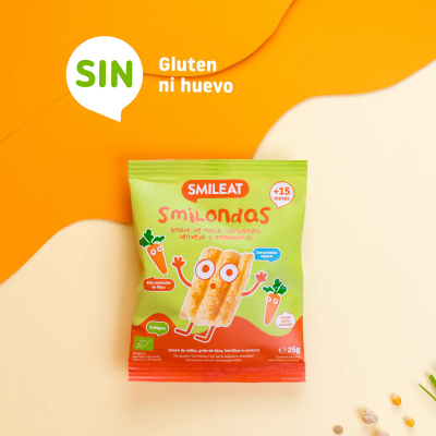 Smileat Smilondas Snack Milho com Lentilhas e Cenoura Biológico +15M 25g | Farmácia d'Arrábida