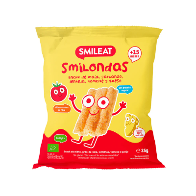 8437017636878 Smileat Smilondas Snack Milho com Tomate e Queijo Biológico +15M 25g