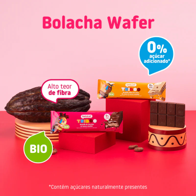 Smileat Triboo Bolacha Wafer Cobertura Chocolate Biológico 40gr | Farmácia d'Arrábida
