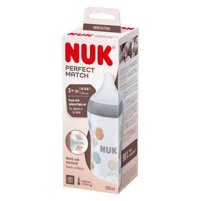 Nuk Perfect Match Biberão Silicone Balões +3M 260ml | Farmácia d'Arrábida