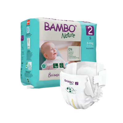 6593798 Bambo Nature Fraldas 2 (3-6 kg) 30 Unidades