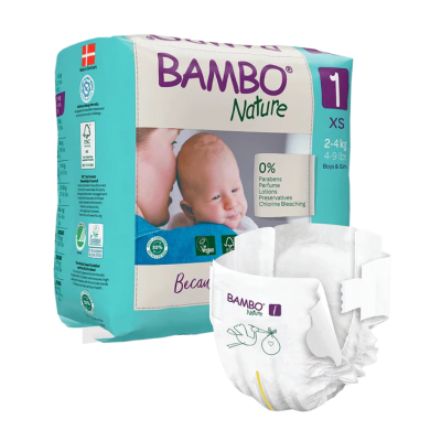 6593541 Bambo Nature Fraldas 1 (2-4 kg) 22 Unidades
