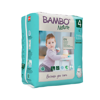 Bambo Nature Cuecas-Fralda 4 (7-12 kg) 20 Unidades | Farmácia d'Arrábida