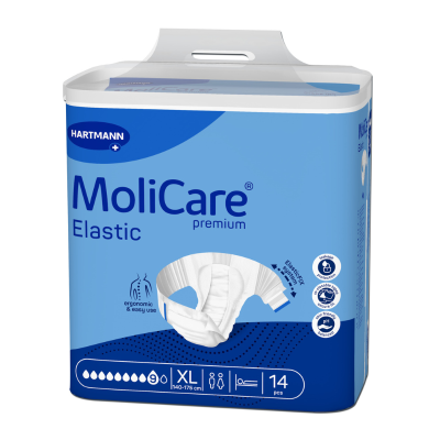 7517011 Molicare Premium Elastic Fraldas XL (9 Gotas) 14 Unidades