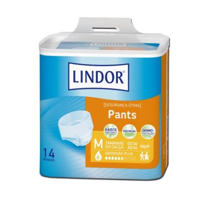 6322008 Lindor Pants Plus Médio Cuecas (6 Gotas) 14 Unidades