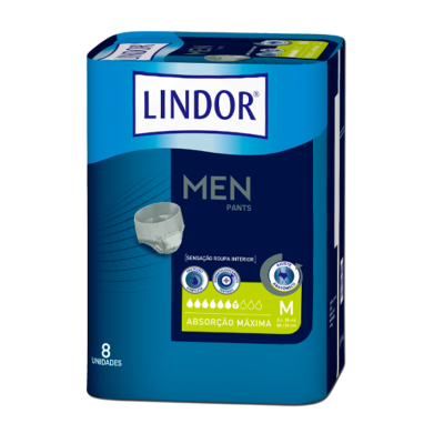 7114181 Lindor Men Pants Cuecas M (7 Gotas) 8 Unidades