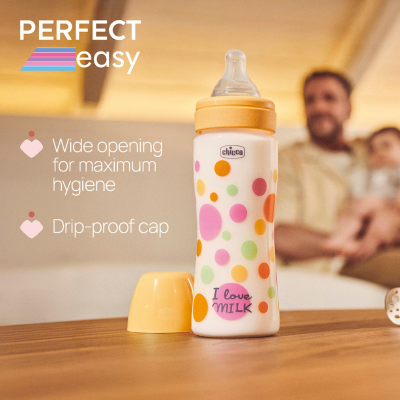 Chicco Perfect Easy Biberão Laranja 330ml 4M+ | Farmácia d'Arrábida