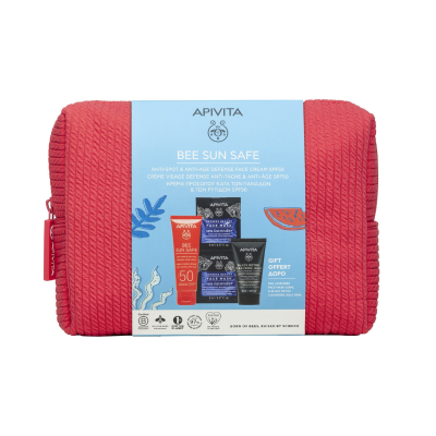 Apivita Bee Sun Creme Manchas SPF50 + Máscara + Gel Limpeza Oferta Bolsa | Farmácia d'Arrábida
