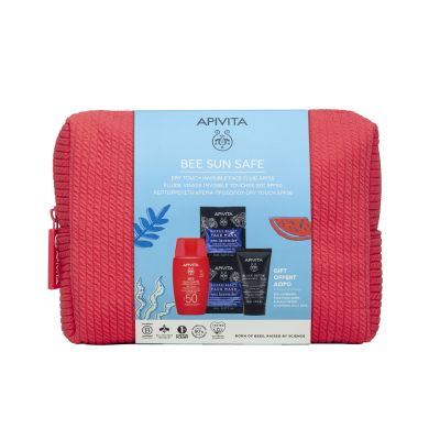 Apivita Bee Sun Fluido Invisivel SPF50 + Máscara + Gel Limpeza Oferta Bolsa | Farmácia d'Arrábida