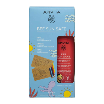 Apivita Bee Sun Safe Kids Spray SPF50 Oferta Puzzles e Lápis de Cor | Farmácia d'Arrábida