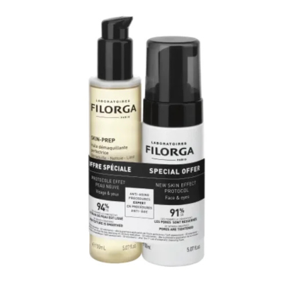 7550772 Filorga Skin-Prep Óleo Desmaquilhante + Mousse Limpeza Enzimática