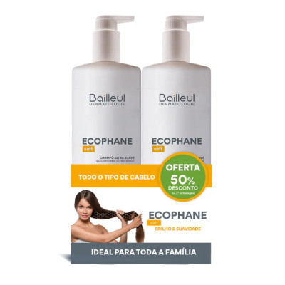 7537720 Ecophane Champô Ultra Suave 2x500ml -50% 2Unidade