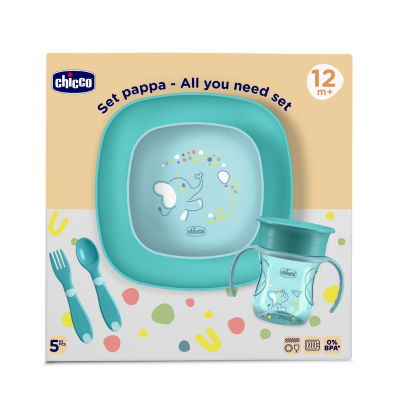 Chicco Conjunto Papa 5 Peças Azul 12M+ | Farmácia d'Arrábida