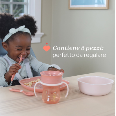 Chicco Conjunto Papa 5 Peças Rosa 12M+ | Farmácia d'Arrábida