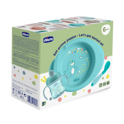 7527770 Chicco Conjunto Papa 3 Peças Azul 6M+