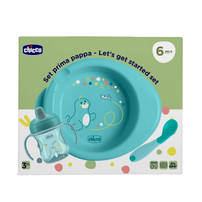 Chicco Conjunto Papa 3 Peças Azul 6M+ | Farmácia d'Arrábida