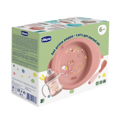 7527788 Chicco Conjunto Papa 3 Peças Rosa 6M+