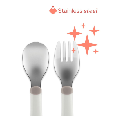 Chicco Talheres Inox Cinza +18M | Farmácia d'Arrábida