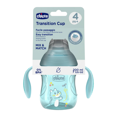 Chicco Copo Transição Azul 200ml 4M+ | Farmácia d'Arrábida