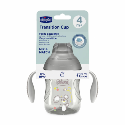 Chicco Copo Transição Cinza 200ml 4M+ | Farmácia d'Arrábida