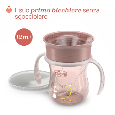 Chicco Copo Refeição 360 Rosa 12M+ 200ml | Farmácia d'Arrábida