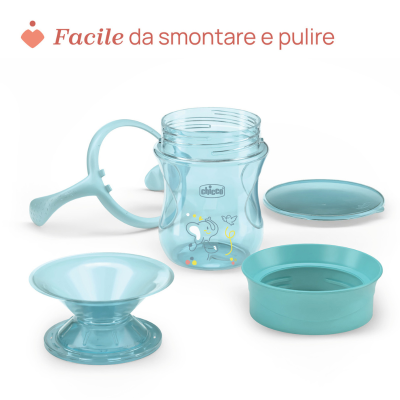 Chicco Copo Refeição 360 Azul 12M+ 200ml | Farmácia d'Arrábida