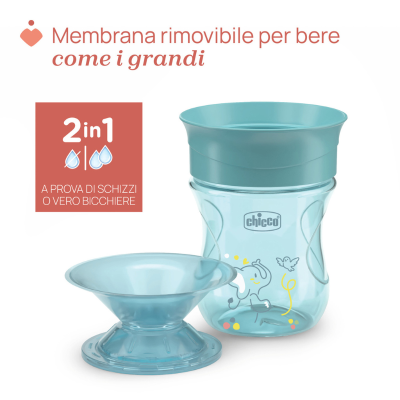 Chicco Copo Refeição 360 Azul 12M+ 200ml | Farmácia d'Arrábida