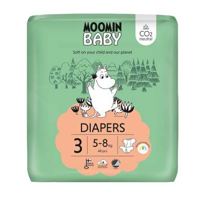 7527606 Moomin Baby Fraldas T3 5-8Kg 48 Unidades
