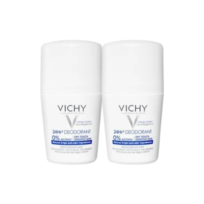 Vichy Desodoriznate Roll-On 24h 0% Alcool 2x50ml -50% 2ªUnidade